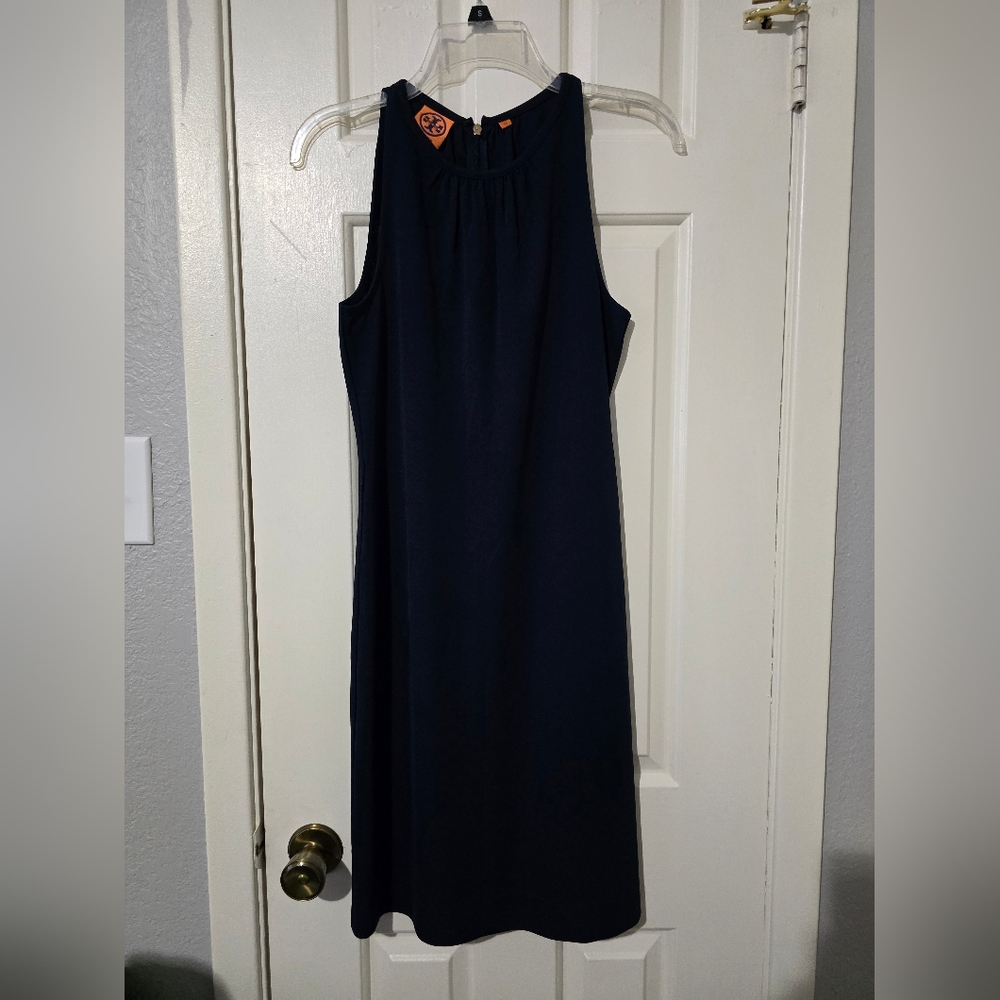 Tory Burch Women Navy Blue Knee-length Sleeveless Shift Dress XS